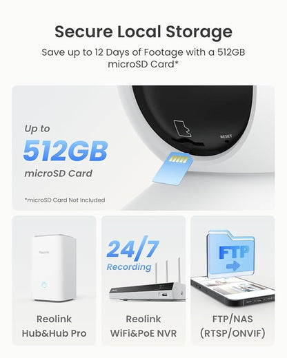 REOLINK Smart 4K UHD Pan & Tilt Dual-Band Wi-Fi 6 Indoor Security Camera with 3X Optical Zoom, Auto-Tracking, People/Pet Detection, Crying Sound Detection, Privacy Mode, and Bluetooth Setup, E1 Zoom
