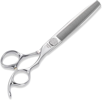 Professional Thinning Dog Grooming Scissors with Simulation Diamond 440C Stainless Steel Polished Pet Cat Thinner Blender Shears for Groomers and Home users 8''