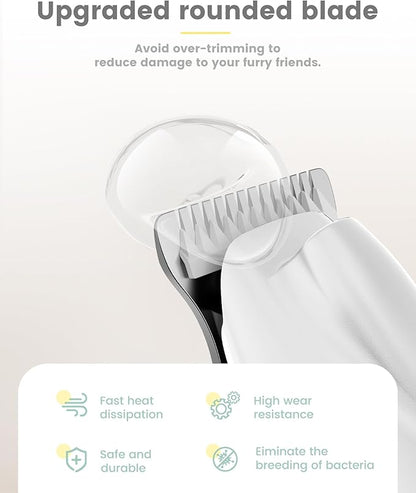 Cat Clippers with LED Display,35dB Ultra-Low Noise Cat Hair Trimmer Shaver, Cordless Dog Paw Trimmer with LED Light,Type-C Rechargeable Cat Dog Clippers for Grooming Paws, Ears, Face, Rump