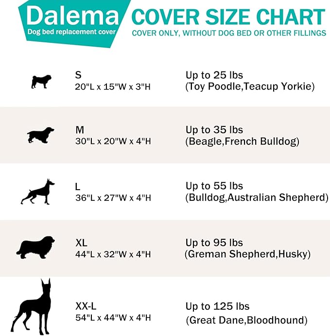 Dog Bed Cover 54Lx44Wx4H Inch.Waterproof Heavy Duty Durable Oxford Dog Bed Replacement Covers with Zipper.Washable Removable Pet Bed Mattress Protector Cover.Grey,Cover Only.