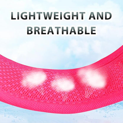 BARKBAY No Pull Dog Harness 3 Buckles Large Reflective Dog Harness with Front Clip and Easy Control Handle for Walking Training Running with ID tag Pocket(Pink,L)