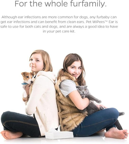 Ear Pet WiPees™ – Ear Wipes for Dogs & Cats, Dog Ear Wipes for Infection & Itchy Ears, Gentle Cat & Dog Ear Cleaner for Daily Hygiene (Natural, 100ct)