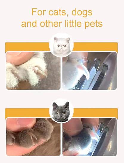 Cats Nail Clipper Trimmer with LED Light Grooming Tools for Pets Wood's Lamp