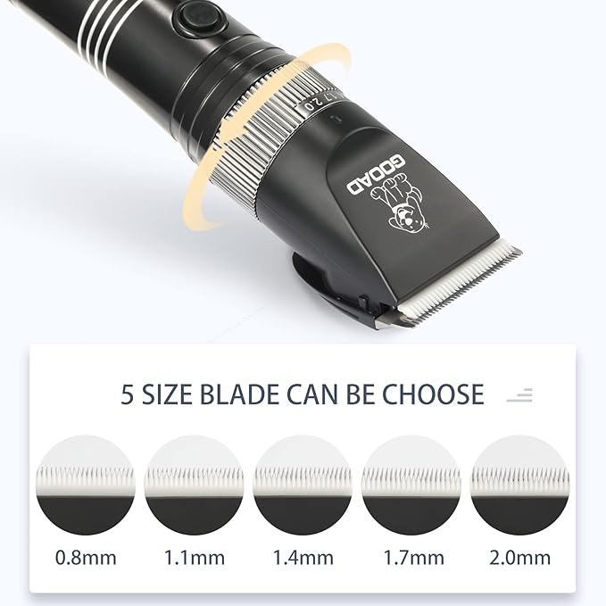 Dog Clippers for Grooming, Cordless,Low Noise, Electric Quiet,Rechargeable, Dog Trimmer Grooming Kit, Pet Hair Clippers for Thick Coats, Shaver Clippers for Small and Large Dogs Cats,Black