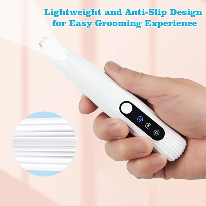 SZMDLX Rechargeable Dog Paw Trimmer & Cat Grooming Kit - Low Noise Pet Hair Clipper with LED Light, 9mm Blade for Gentle Trimming, Paw Fur Shaver for Pets