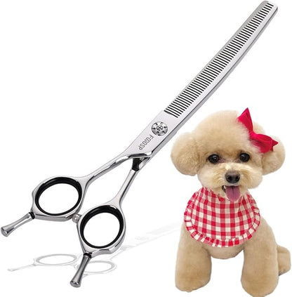 Left Handed Curved Thinning Shears 7 in Professional Left Pet Grooming Scissors for Groomer