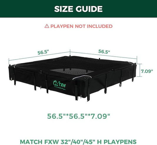 FXW Mesh Top Cover Specialized for FXW Dog Playpen (Not Suitable for Other Brands), Fits for FXW 32"/40"/45" H 8 Panels Homeplus/Rollick/Instant Dog Playpen│Patent Pending (Playpen not Included)