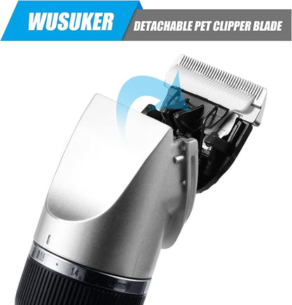 Replacement Blade for Most HOLDOG & oneisall Dog Grooming Clippers, Snap-in Replacement Blades Fit for Most Low Noise Dogs Cats Grooming Clipper, (2 Pack Blade + 4 Pcs Guards)
