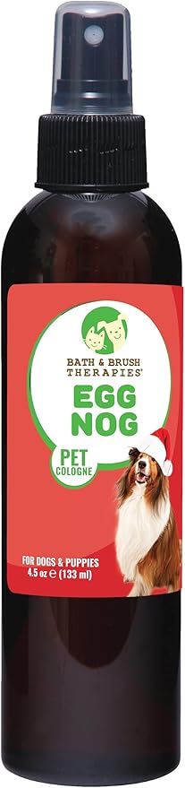 Bath & Brush Therapies® Pet Cologne Egg Nog For Dogs 4.5 oz | Long-Lasting Odor Eliminator | Paraben-Free | Biodegradable & Non-Toxic | Made in USA