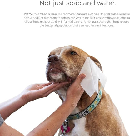 Ear Pet WiPees™ – Ear Wipes for Dogs & Cats, Dog Ear Wipes for Infection & Itchy Ears, Gentle Cat & Dog Ear Cleaner for Daily Hygiene (Natural, 100ct)