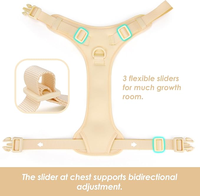 No Pull Dog Harness, Puppy Vest with Front Clip for Small Medium Large Sized Dog(Light Yellow,S)