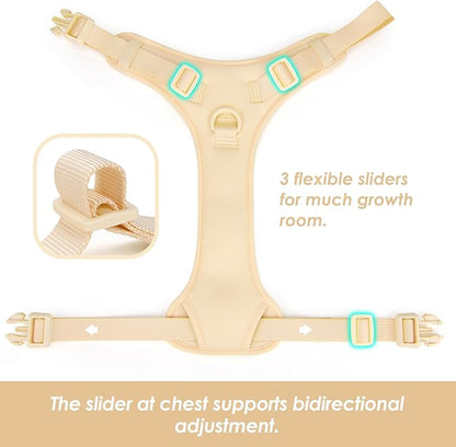 No Pull Dog Harness, Puppy Vest with Front Clip for Small Medium Large Sized Dog(Light Yellow,S)