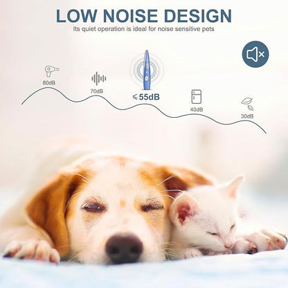 Upgraded Dog Paw Trimmer - Cordless Electric Grooming Clippers, Rechargeable Foot Trimmer for Small Pets, Cats & Dogs (Blue)