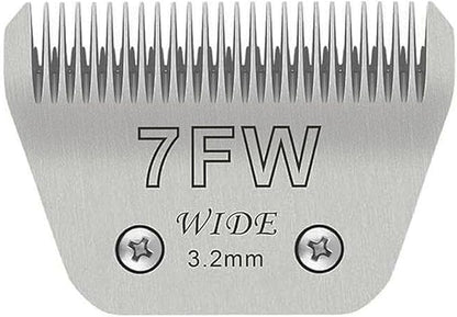 Wide Blades for Dog Grooming Blades Compatible with Andis,Oster A5,Wahl km10 Dog Clippers Stainless Steel Blades Blades for Animal Dog,Cat,Horse, (#7FW(3.2mm))