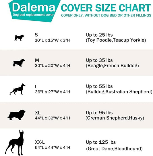 Dog Bed Cover 44Lx32Wx4H Inch.Waterproof Heavy Duty Durable Oxford Dog Bed Replacement Covers with Zipper.Washable Removable Pet Bed Mattress Protector Cover.Grey,Cover Only.