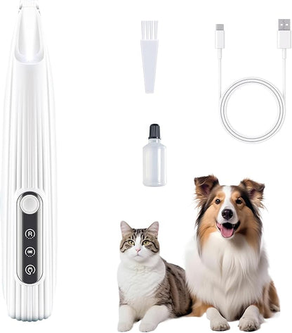 Upgraded Dog Paw Trimmer with LED Light, Low Noise Cat Clipper for Grooming, 9mm Precision Blade Digital Display Pet Paw Trimmer for Paws, Ears, Face, Waterproof Rechargeable Paws Clipper for Dog Cat