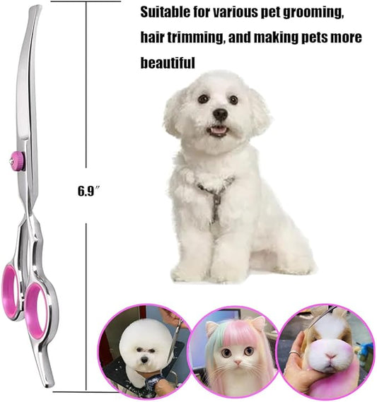 Dog Grooming Scissors,with Safety Round Tips Stainless Steel Pet Grooming Scissors for Dogs, Cats and Other Animals