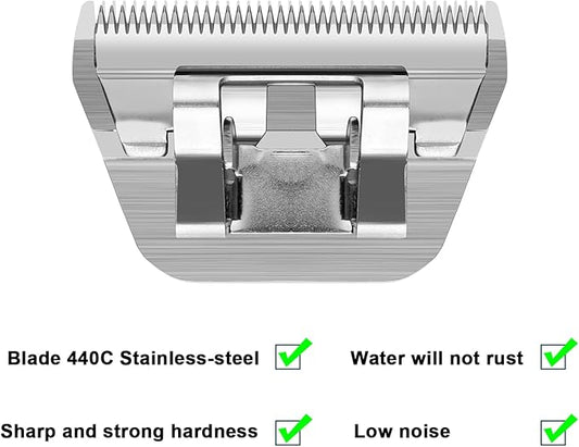 30W Detachable Dog Grooming Wide Blades,Compatible with Andis,Oster A5,Wahl KM10 Series Clippers,Cut Length 1/50”(0.5mm)