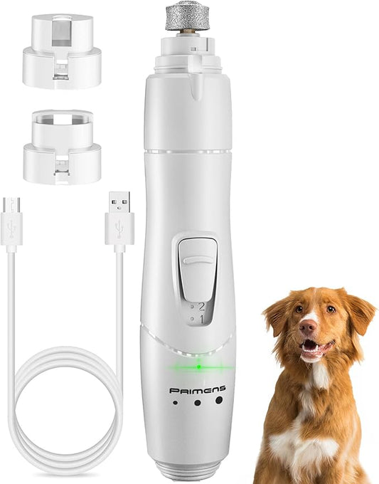 Low Vibration Dog Nail Grinder with LED Light – 2-Speed Quiet Nail Trimmer for Small & Medium Dogs, Cats, and Other Pets Professional Grinder