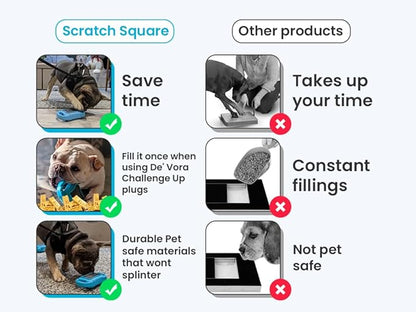 De' Vora Scratch Square - Dog Nail Scratch Board Treat Box | 5 in 1 Dog Scratch Pad for Nails | Dog Nail Scratch Board with Treat Box | Scratch Pad for Dogs Nail File | Dog Scratch Board for Nails M/L