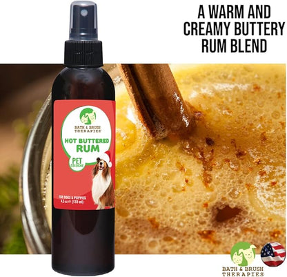 Bath & Brush Therapies® Hot Buttered Rum Pet Cologne For Dogs 4.5 oz | Long-Lasting Odor Eliminator | Paraben-Free | Biodegradable & Non-Toxic | Made in USA