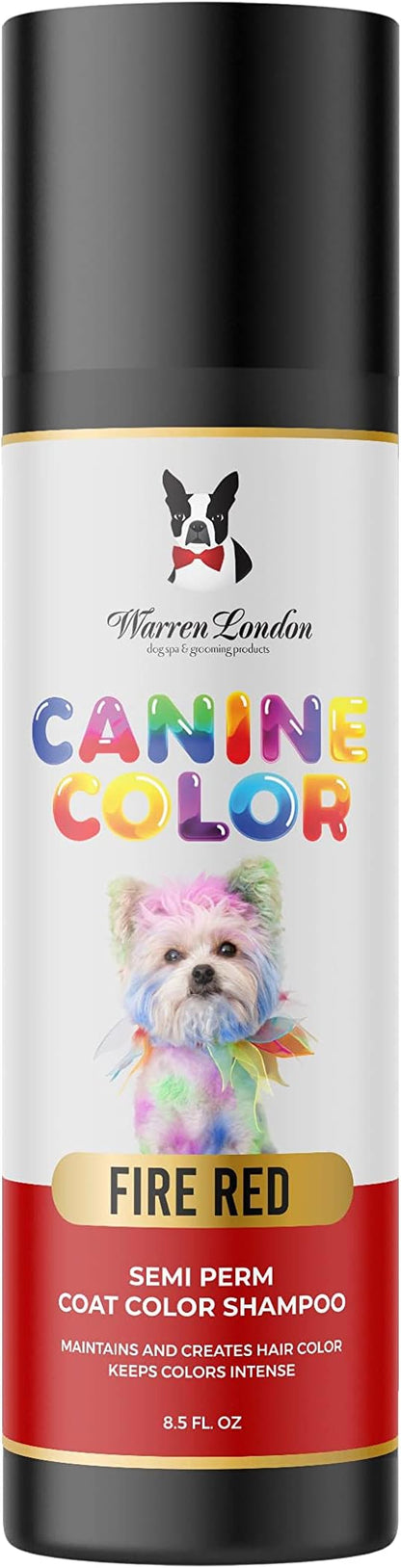 Canine Color Semi Perm Coat Color Shampoo for Dogs by Warren London | A Longer Lasting Option to Dog Hair Dye Temporary Coloring | Wash-in Pet Safe Dye for Dogs, Horses, Rabbits! Fire Red