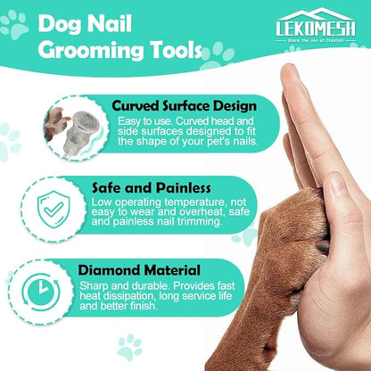 Dog Nail Grinder Bits - 1/8" Animal Diamond Rotary Bit for Dogs and Cats, Pet Nail Grinder Wheel for Home Grooming Tools and Animal Nail Care