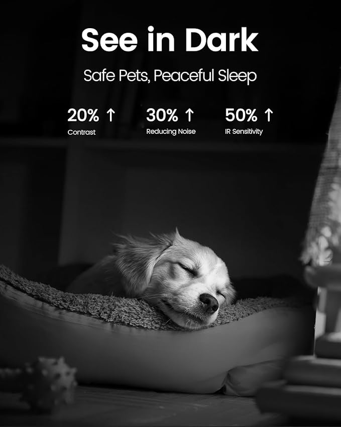 VIMTAG Indoor Pet Camera 2.5K Pan/Tilt WiFi Dog Cat Cam Puppy Doggy Cameras w/Motion Detection 2-Way Audio Night Vision Phone App Cloud & SD Card Storage, Compatible with Alexa, Black