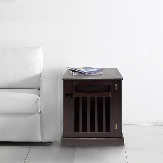 Casual Home Wooden Small Pet Crate, End Table, Espresso,19.5"W x 22.5"D x 22.5"H