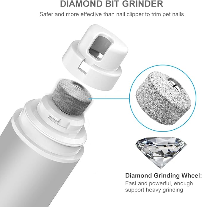 Dog Nail Grinder and Clippers Quiet with 10h Working Time Professional Pet Nail Trimmer Stepless Speed Regulation Pet Nail Grinder Electric Nail File for Large Medium Small Dogs and Cats…