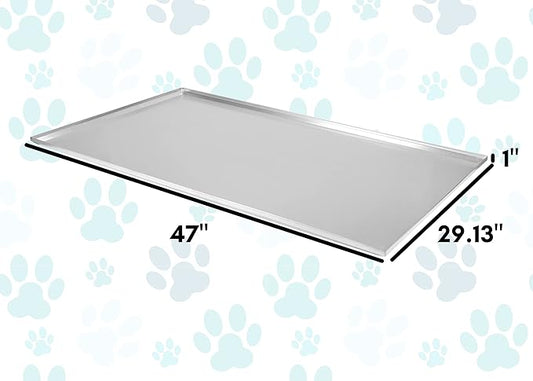 Red Hound Auto Metal Replacement Tray for Dog Crate 47 x 29.125 Inches Flat-A-Way Heavy Duty Galvanized Steel Chew Proof Kennel Cage Pan Leakproof Liner Compatible with Midwest iCrate, New World More