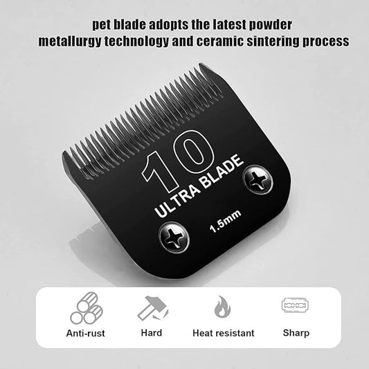 Detachable Pet Dog Grooming Blades of Stainless Steel,Compatible with Andi-s,Oster-A5,Wahl KM-10 Series, 10+30+40+7FC+5FC+4F+3-3/4FC（7 counts）