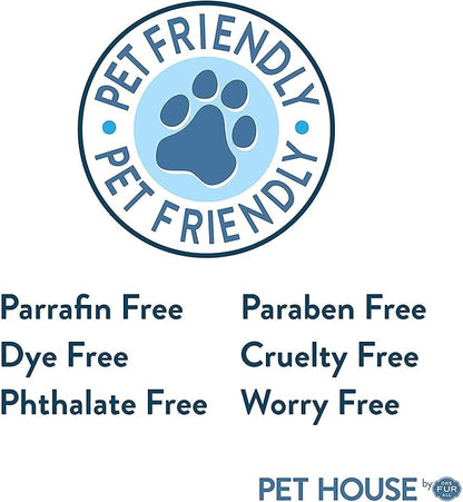 One Fur All Pet House Candle 2 Pack - Plant-Based/Soy, Long Lasting, Pet Odor Eliminating, Sunwashed Cotton Scented Candles