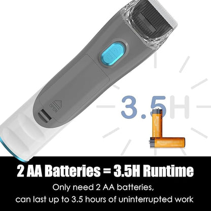Pet Grooming Kit with 3.4L Oversized Vacuum Suction - 99% Pet Hair Removal - Professional Dog Clippers & Shedding Tools for Cats, Teddy, Poodle, Golden Retrievers (Metallic White)