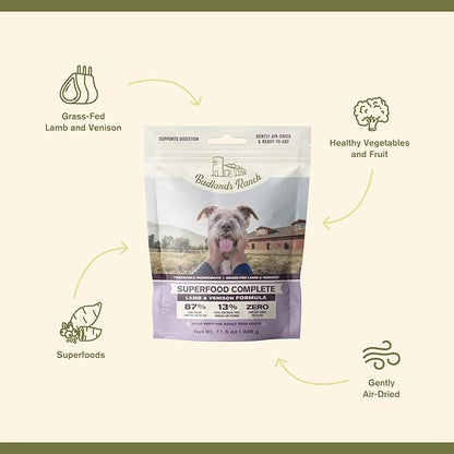Superfood Complete, Air-Dried Adult Dog Food, High Protein, Zero Fillers, Superfood Nutrition by Katherine Heigl (Premium Lamb & Venison Formula, 11.5 oz.)