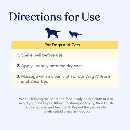 Honest Paws Dog Dry Shampoo - Waterless No Rinse Spray Formula Reducing Itch Cleanse Hydrate Nourish Dry Skin and Smelly Coat Help Decrease Odor Shedding and Allergies - Oatmeal & Lavender - 16 oz