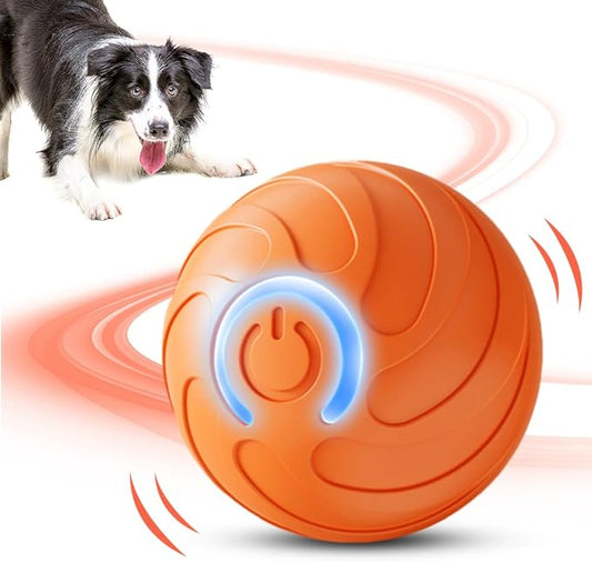 Interactive Dog Ball, 2026 Upgraded Activated Automatic Rolling Balls for Dogs, Self Moving Vibrating Smart Jumping Bouncing and Rotating Pets Toy to Keep Them Busy (New-Orange)