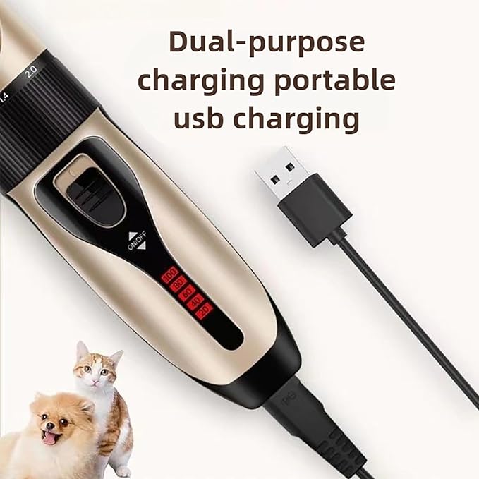 Dog Clippers for Grooming and Dog Paw Trimmer Kit, 2 in 1 Low Noise Rechargeable Pet Hair Clipper Trimmers Set, Electric Quiet, Suitable for Dogs, Cats, Pets, Heavy Hair