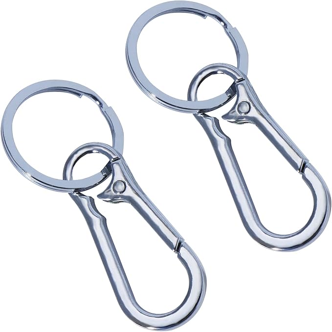 2-Pack Pet Tag Clips, Stainless Steel Dog Tag Quick Clips, Perfect for Dogs/Cats for Collar and Harness