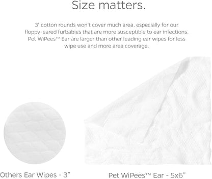 Ear Pet WiPees™ – Ear Wipes for Dogs & Cats, Dog Ear Wipes for Infection & Itchy Ears, Gentle Cat & Dog Ear Cleaner for Daily Hygiene (Natural, 100ct)