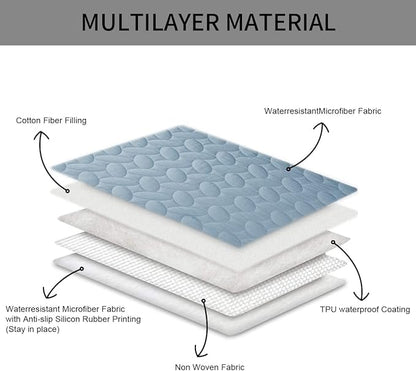 Ameritex Pet Bed Cover Dog Bed Blanket for Sofa and Furniture Waterproof New Pattern Design (68x82 Inch, Light Blue)