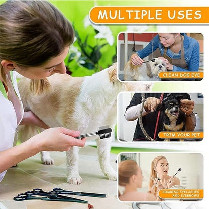 Black Dog Combs Head Brush Cleaning Tear Stain Remover Kitten Puppy Pet Eye Comb Pet Products for Small Cat Dog Double-Sided,Dematting Tools