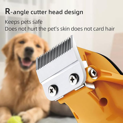 Dog Clippers for Grooming Carbon Steel Blades Dog Grooming Kit Motor High-Power 7000rpm Professional Clippers for Thick Heavy Rechargeable Cordless Shaver Shears