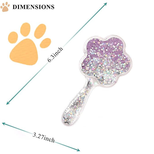 Soft Dog Brush for Small Dogs | Gentle Puppy Brush for Yorkies, Shih Tzus, Maltipoos & Maltese | Pet Hair Removal with Soft Bristles | Dog Brush for Shedding (Glitter Purple)