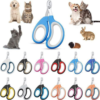 Dog Nail Trimmers and Cat Nail Clipper Set - Professional Dog Nail Clippers for Small Breeds, Heavy Duty Pet Trimmers, Safe Cat Claw Clippers, Ideal for Cats, Dogs, Puppies, Rabbits,(Black/Blue)
