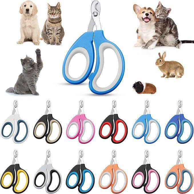 Dog Nail Trimmers and Cat Nail Clipper Set - Professional Dog Nail Clippers for Small Breeds, Heavy Duty Pet Trimmers, Safe Cat Claw Clippers, Ideal for Cats, Dogs, Puppies, (Black/Yellow)