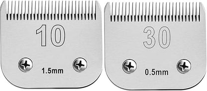 Detachable Pet Dog Clipper Blades,Compatible with Oster A5, Wahl KM Series Clippers,Made of Ceramic （#10/30 Blade 1/100-Inch 0.25MM Cut Length）