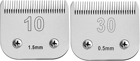 Detachable Pet Dog Clipper Blades,Compatible with Oster A5, Wahl KM Series Clippers,Made of Ceramic （#10/30 Blade 1/100-Inch 0.25MM Cut Length）