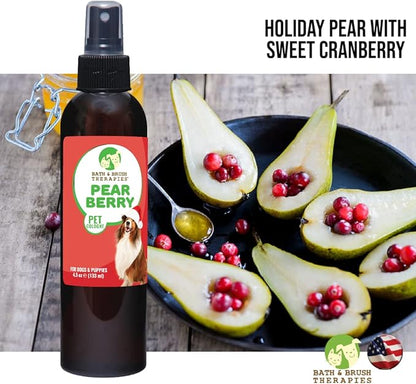 Bath & Brush Therapies® Pear Berry Pet Cologne 4.5 oz. For Dogs | Long-Lasting Odor Eliminator | Cruelty-Free | Paraben-Free | Biodegradable | Made in The USA