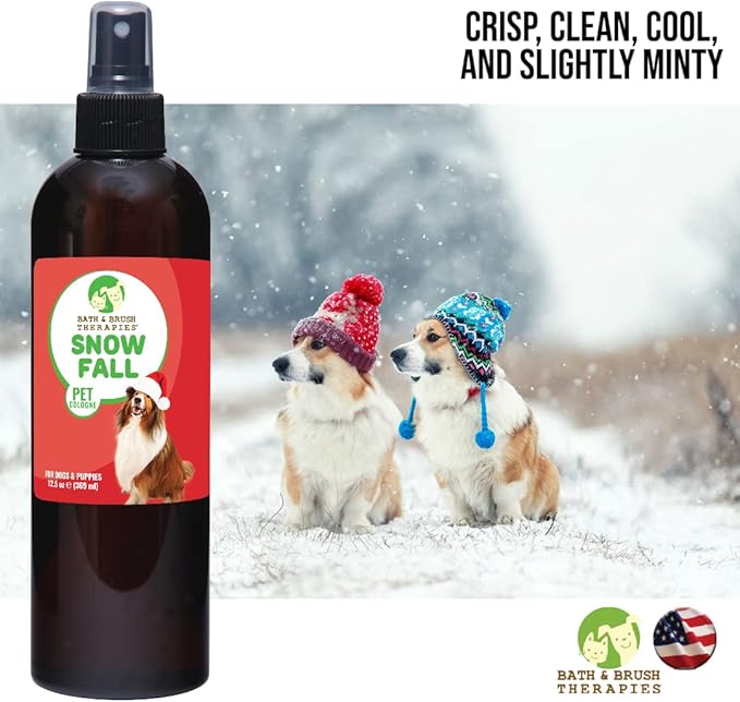 Bath & Brush Therapies Snowfall Dog Cologne 12.5 oz | Dog Perfume Long Lasting | Deodorizing Spray